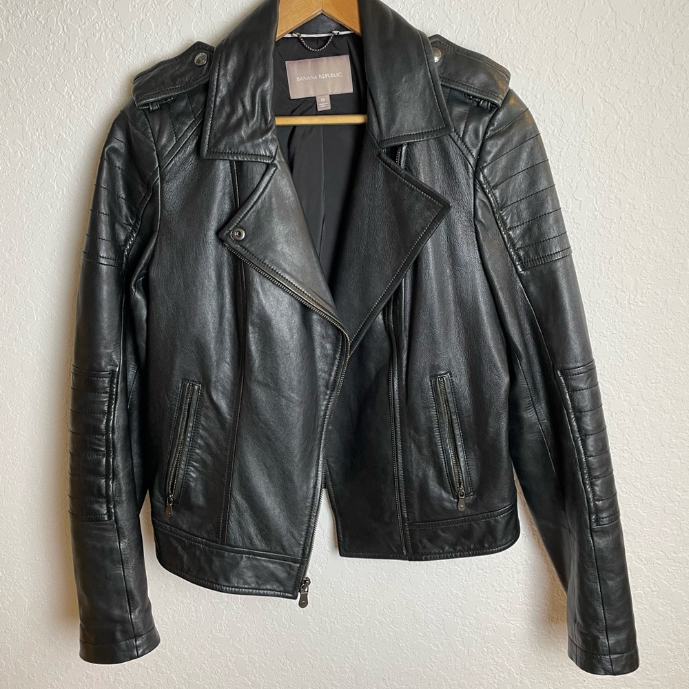 Black leather jacket
